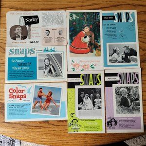 7 Vintage Analog Camera advertising inserts, Retro Ads for cameras & photography